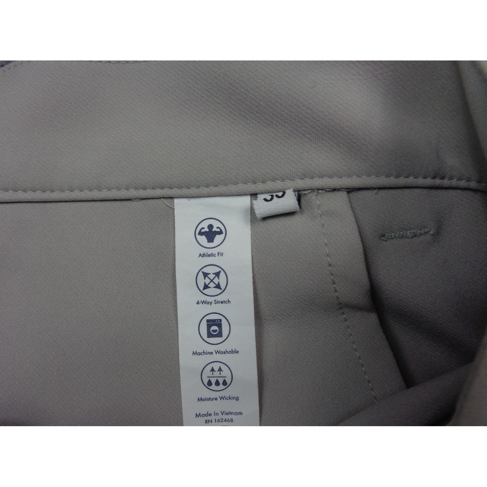 State & Liberty Tech Pants Mens 33x31 Light Grey 4 Way Stretch Nylon Performance - Picture 5 of 13